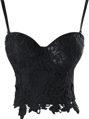 Lace Bustier Bra/Bralette Crop Top - Small (NWOT)